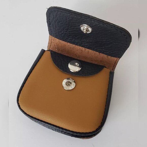 PERUVIAN GENUINE LEATHER PURSE COINS MEN'S WOMEN'S EMBOSSED LOGO DESIGN WALLET - Picture 3 of 3